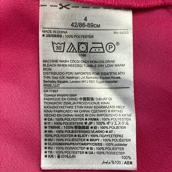 Banana Republic Short Sleeve Solid Flounce Dress Bright Pink Barbie Sz 4 - Picture 12 of 13